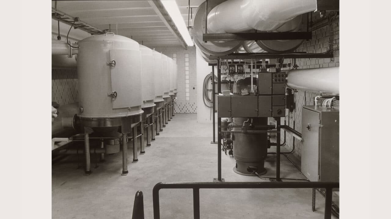 Excavation for pneumatic waste pipes in Sundbyberg/Hallonbergen during 1966–1967