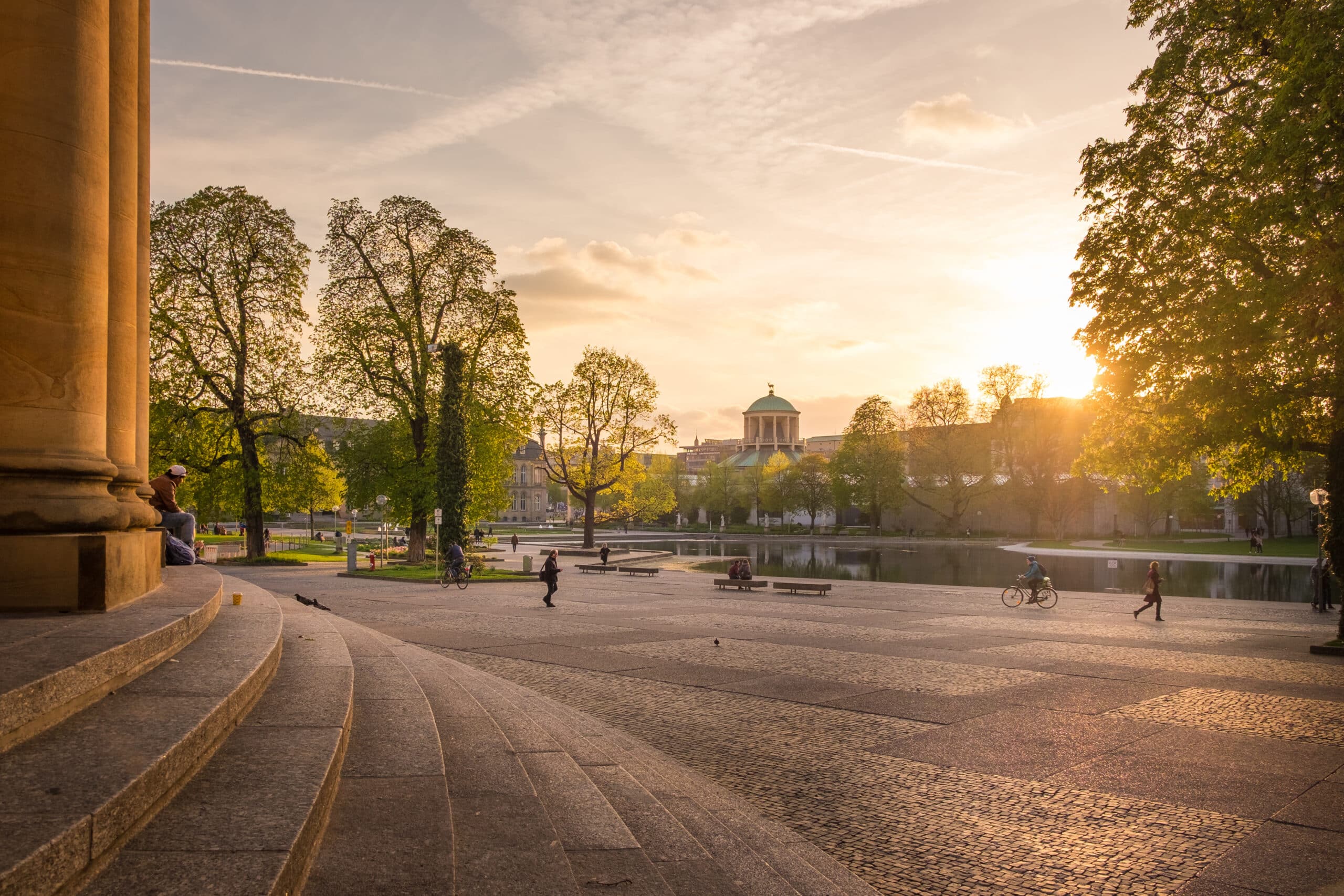 A morning view of Schlossgarten, Stuttgart