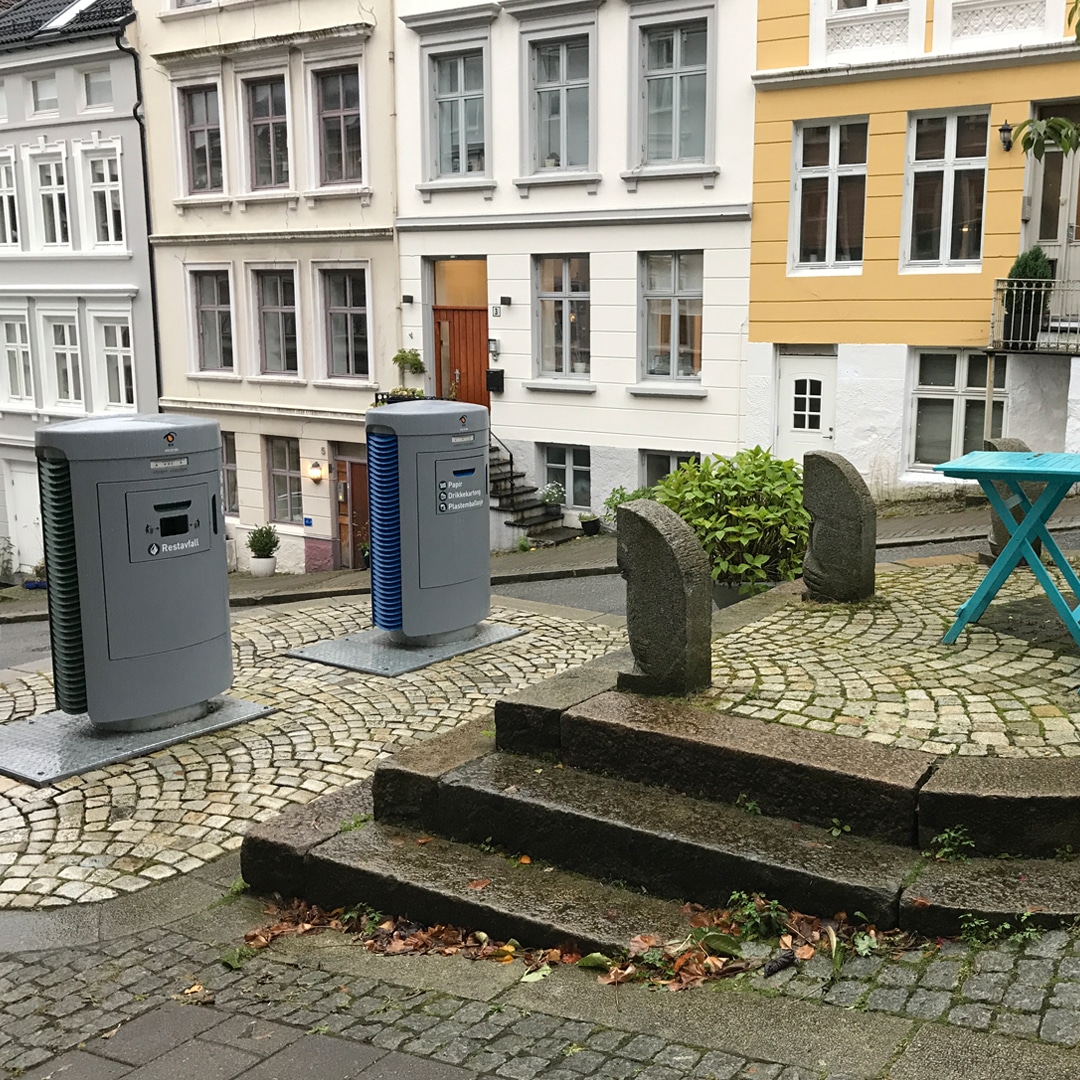 Underground waste inlets located in Bergen, Norway