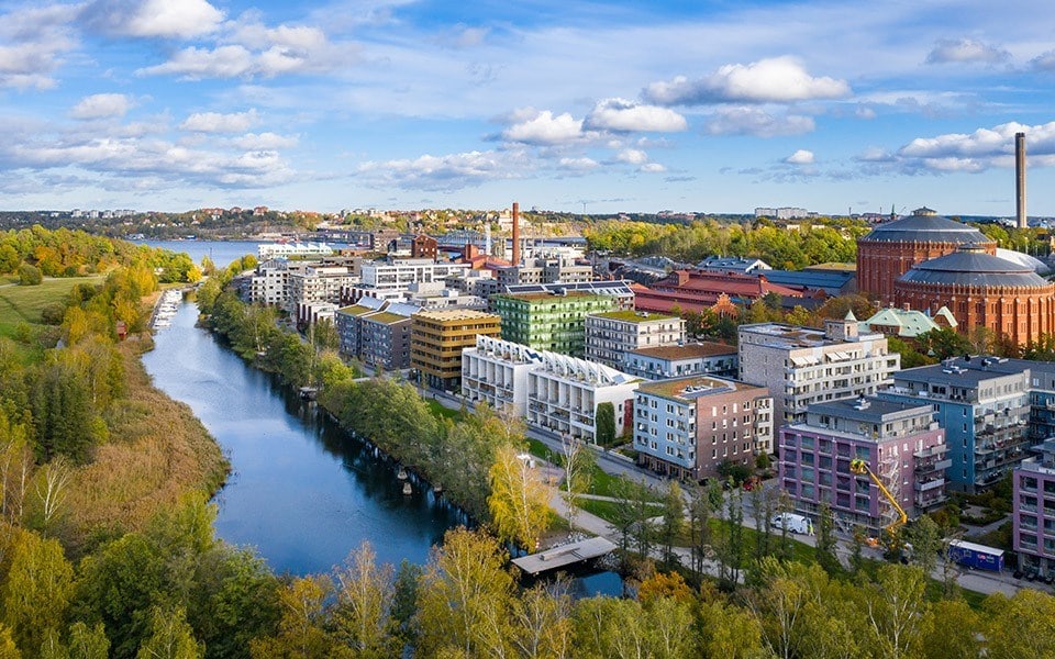 Stockholm Royal Seaport from above