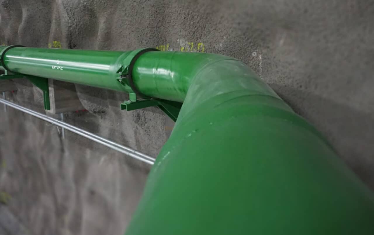 Underground pipe in a culvert