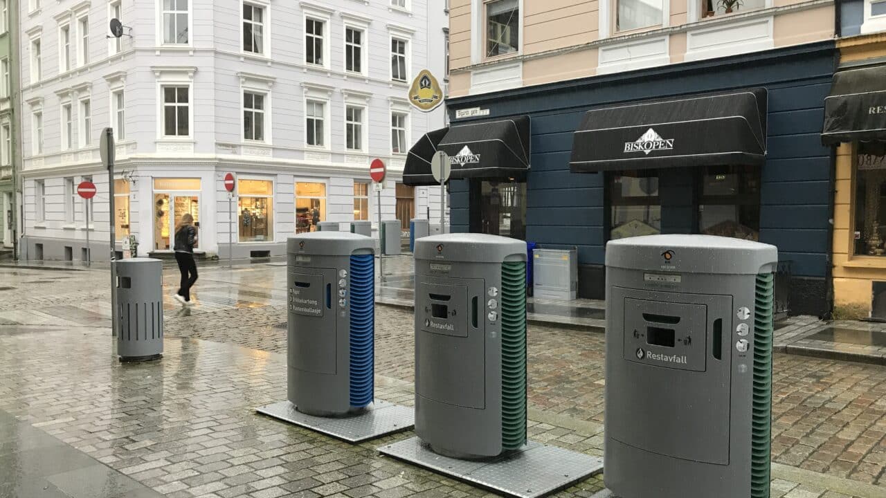 Automated waste collection inlets located in Bergen