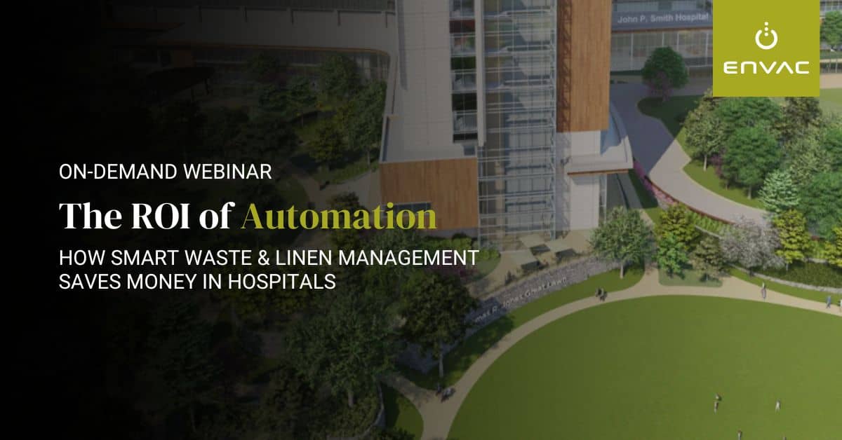 Image of a building with the text The ROI of Automation webinar